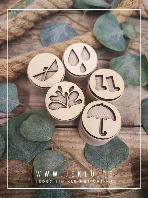 Spielen und Lernen - Sand- und Knetstempel - Regenwetter