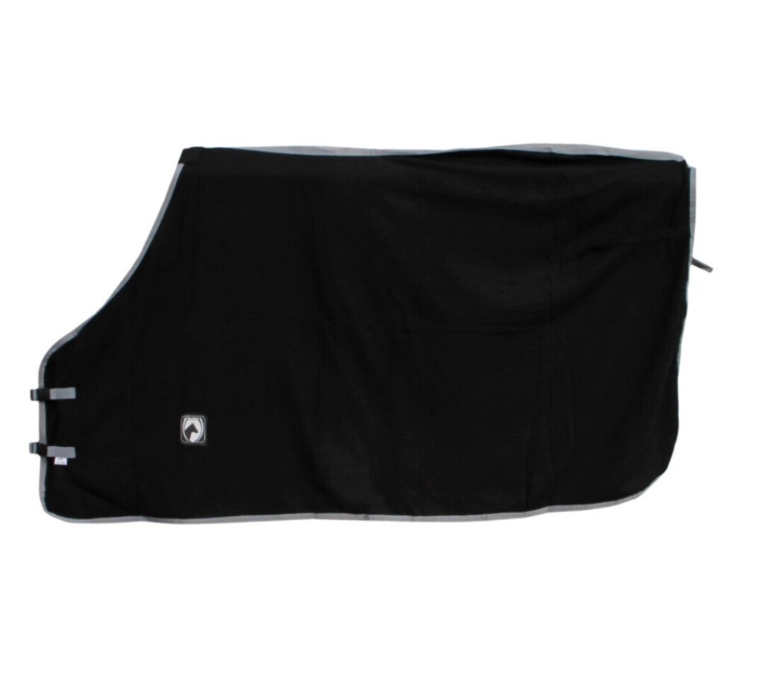 Zweet/Fleece deken zw/gri 135/185cm