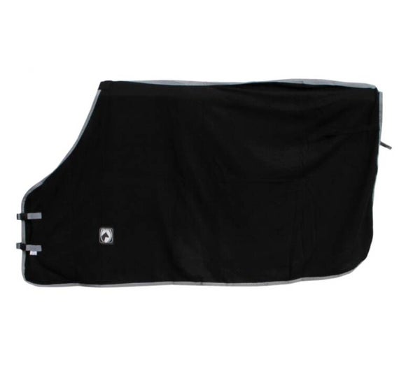 Zweet/Fleece deken zw/gri 135/185cm