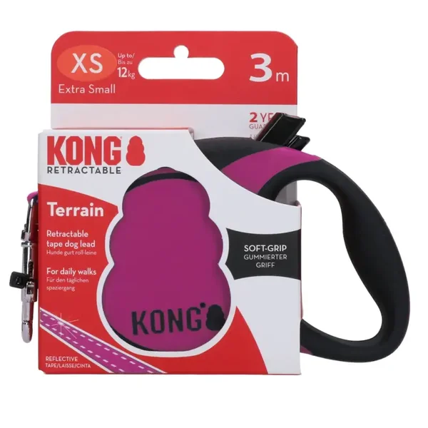 KONG Retractable Leash - Terrain Roze XS