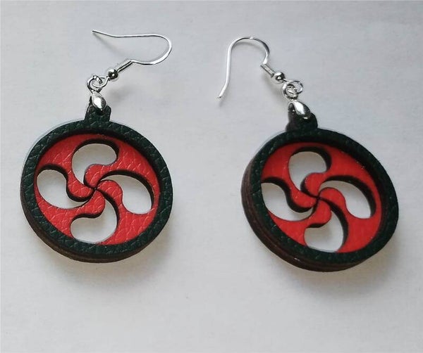 Boucles oreilles bois Basque