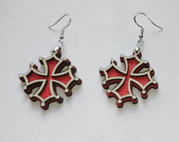 Boucles oreilles bois Occitane