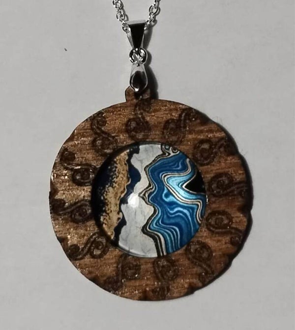 Collier bois et verre