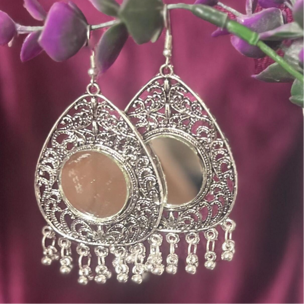 Oval Mirrored Earrings