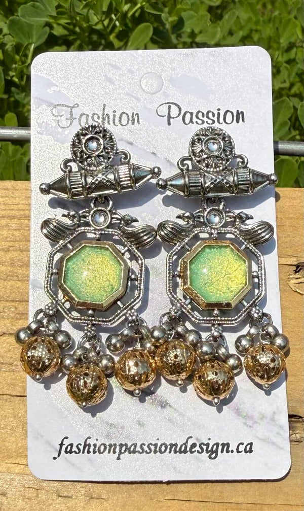 Center beaded earrings
