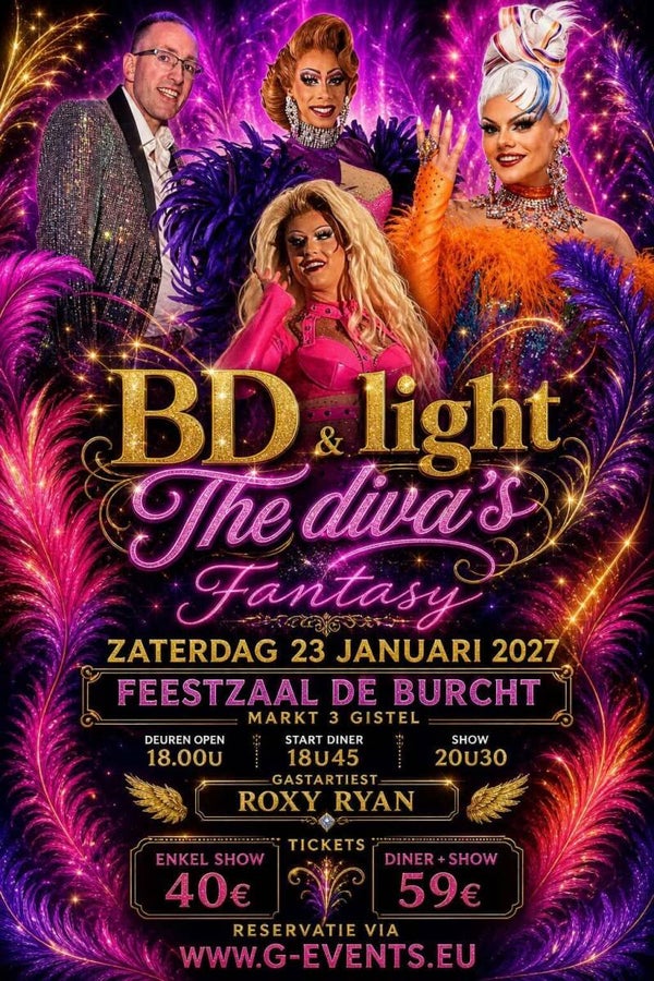 ZATERDAG 23 JANUARI 2027: BD-LIGHT & THE DIVA'S - SHOW TICKET