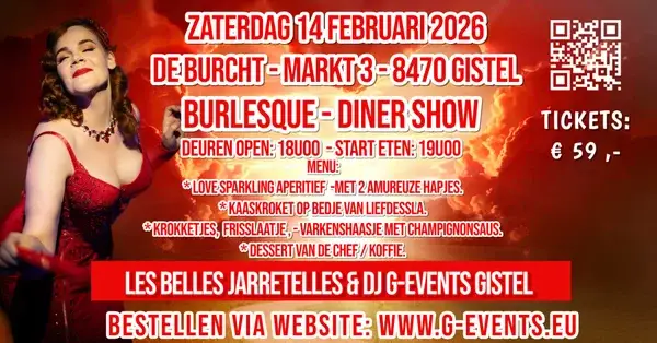 Valentijn show/ Dans -avond 14/2/2026 -TICKETS: € 30,- ALLEEN SHOW