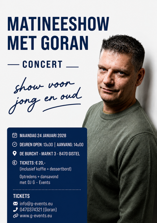 MATINEESHOW - MAANDAG 24 JANUARI 2028