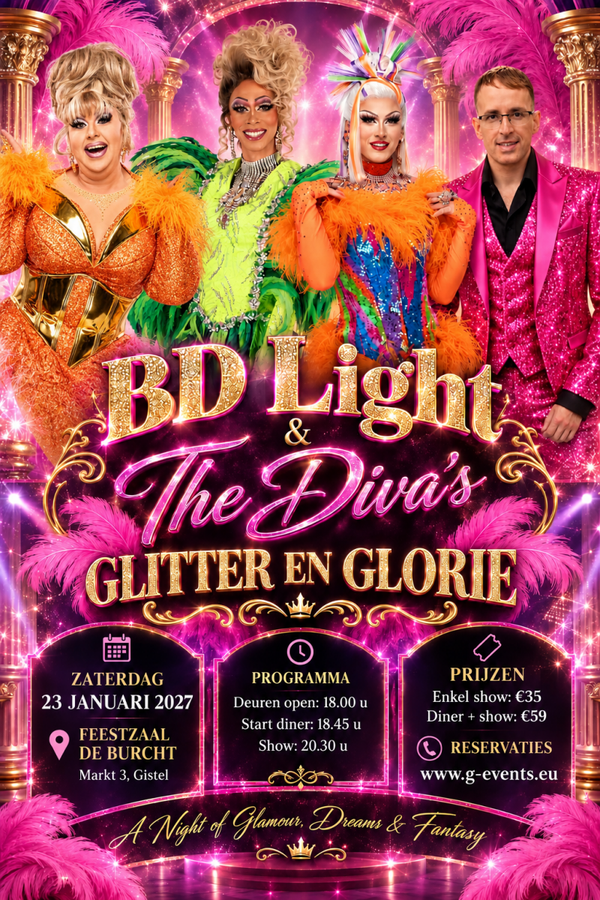 ZATERDAG 23 JANUARI 2027: BD-LIGHT & THE DIVA'S - SHOW TICKET