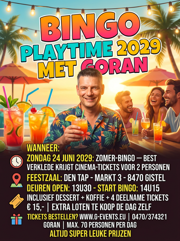 SUMMER BINGO PLAYTIME MET GORAN - 24 JUNI 2029