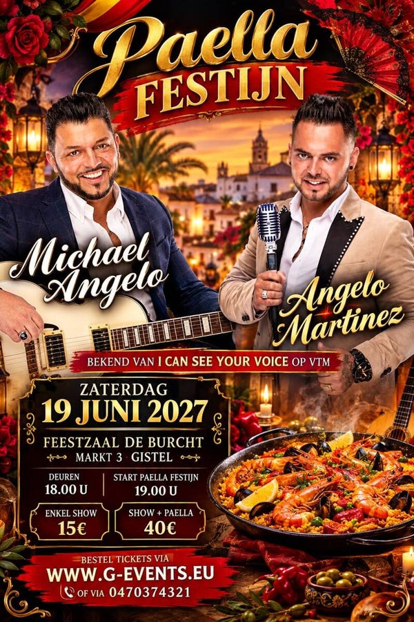 ZATERDAG 19 JUNI 2027: PAELLA AVOND + DANS EN ZANG.