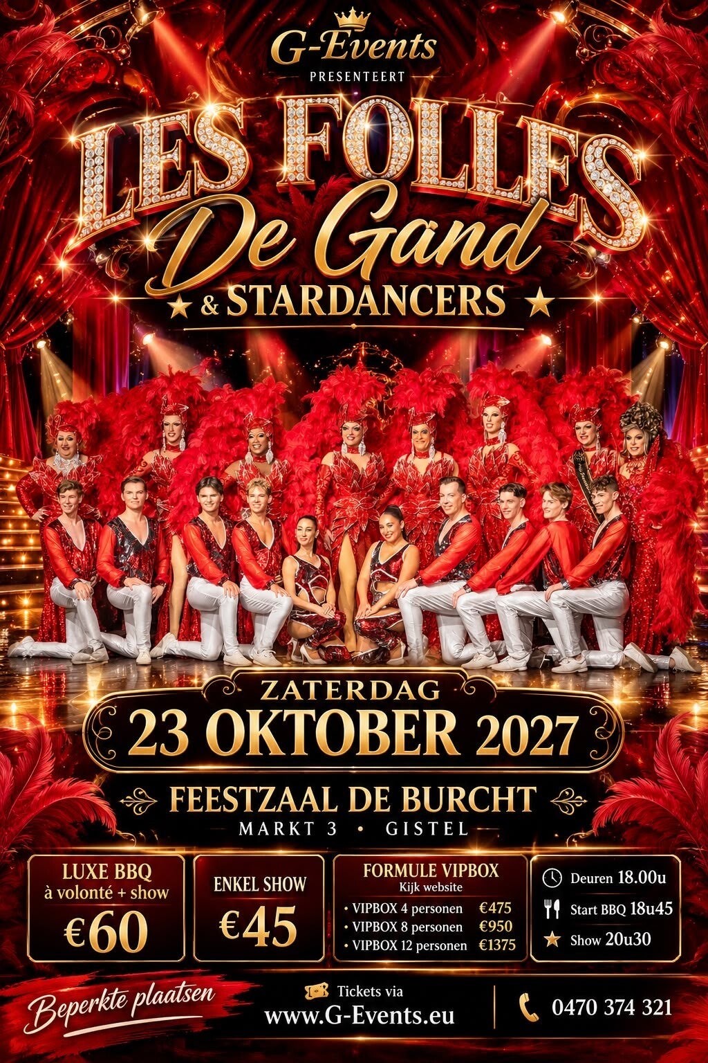 ZATERDAG 23 OKTOBER 2027: LES FOLLES DE GAND & THE STARDANCERS - ENKEL SHOW