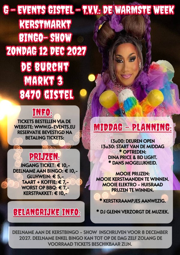 ZONDAG 12 DECEMBER 2027: KERSTSHOW - BINGOMIDDAG