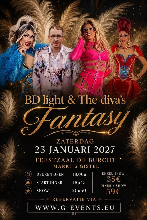 ZATERDAG 23 JANUARI 2027: BD-LIGHT & THE DIVA'S - SHOW TICKET