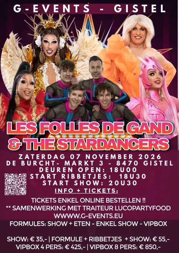 Les Folles de Gand 2026 - 07/11/2026 TICKET SHOW + DRANKKAART