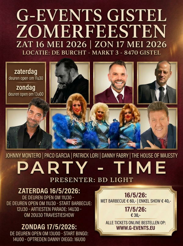 ZOMERFEESTEN 2026: ZAT 16/5/26 & 17/5/26