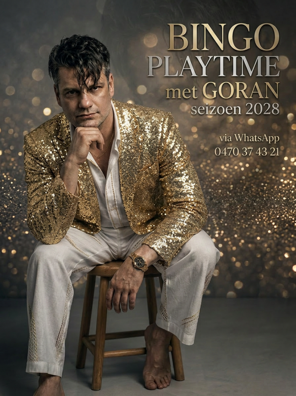 BINGO-PLAYTIME MET GORAN : ZONDAG 16 - JANUARI 2028
