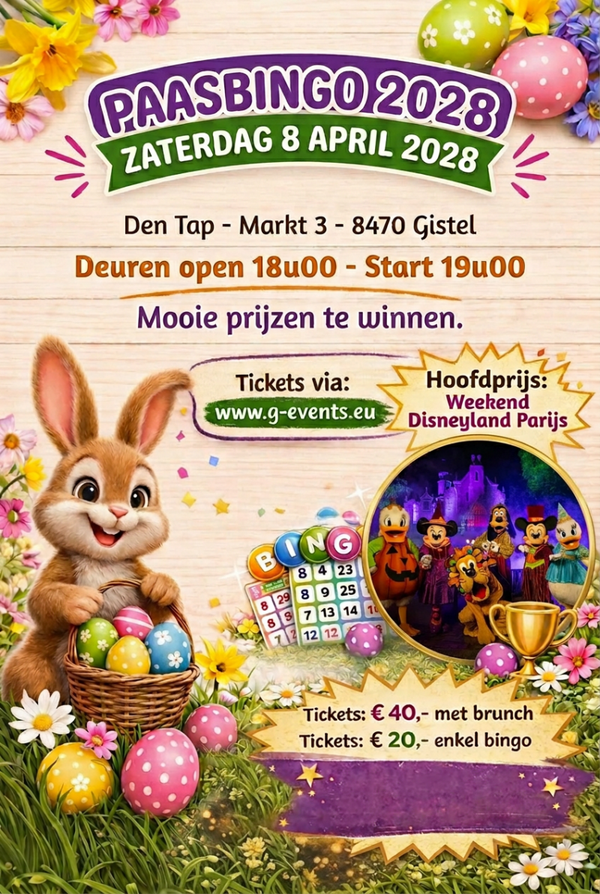 BINGO-PLAYTIME MET GORAN : ZATERDAG 8 - APRIL 2028