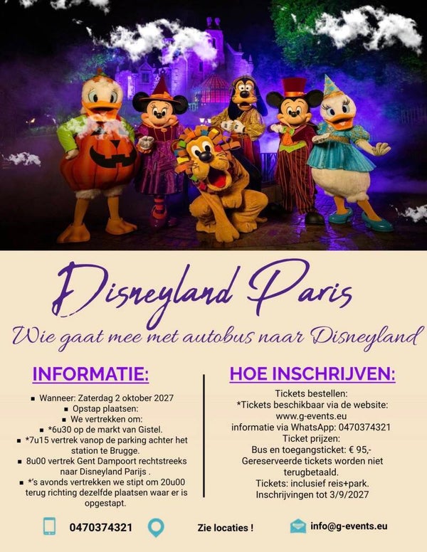 Daguitstap Disneyland Paris - Zaterdag 2 oktober 2027