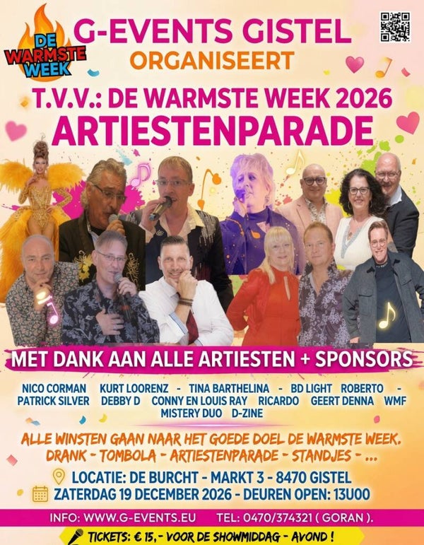 " SHOWDAG TVV WARMSTE WEEK “- ZATERDAG 19 DECEMBER 2026