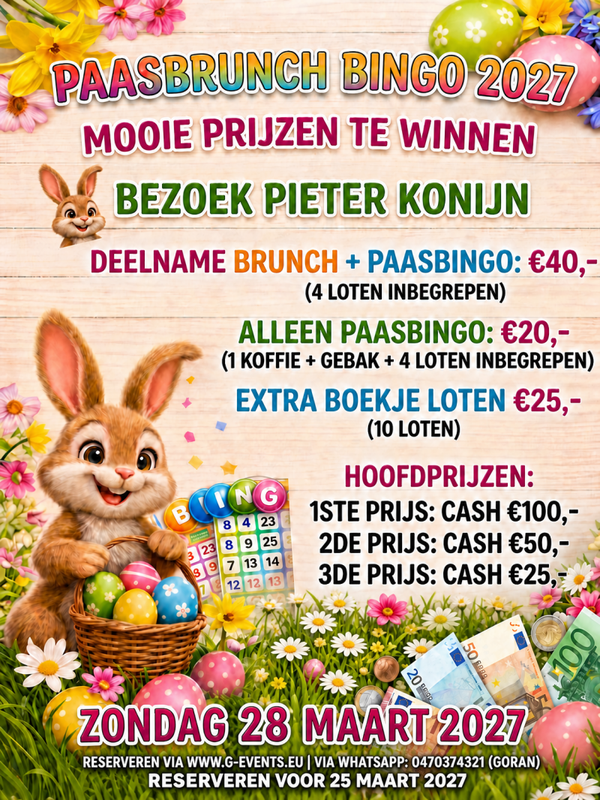 2DE PAASBRUNCH - BINGO 28/03/2027