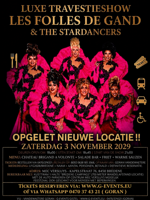LES FOLLES DE GAND - ZATERDAG 27 OKTOBER 2029