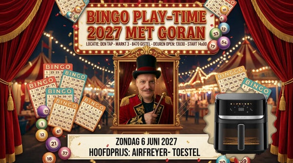 BINGO PLAY-TIME: ZONDAG 6 JUNI 2027