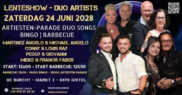 ZATERDAG 24 JUNI 2028: BARBECUE - BINGO - DUO ARTISTS: ETEN + ARTIESTEN