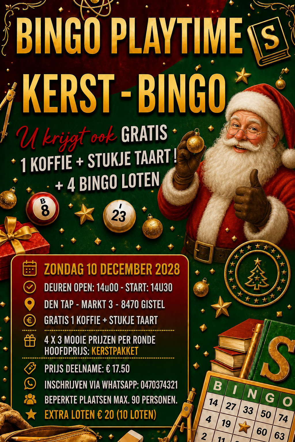 BINGO-PLAYTIME MET GORAN : ZONDAG 10 DECEMBER 2028