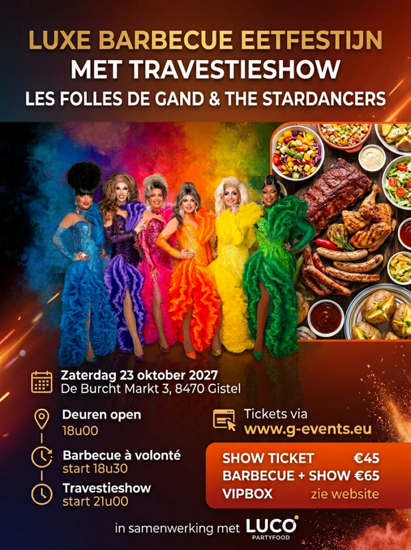 ZATERDAG 23 OKTOBER 2027: LES FOLLES DE GAND & THE STARDANCERS -- >>  VIPBOX 4 PERS