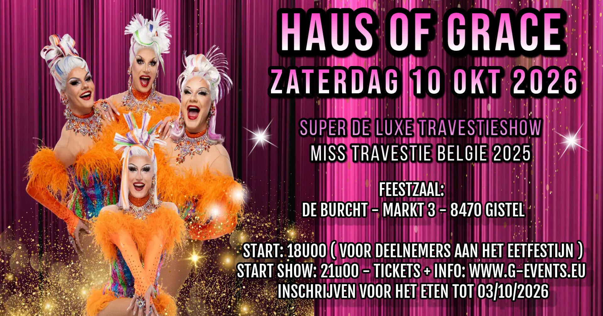 Haus of Grace 10/10/2026 ( MET FRIET + STOOFVLEES) VIPBOX 8 PERSONEN