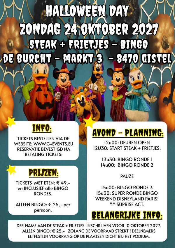 ZONDAG 24 OKTOBER 2027: HALLOWEENDAY - ENKEL BINGO