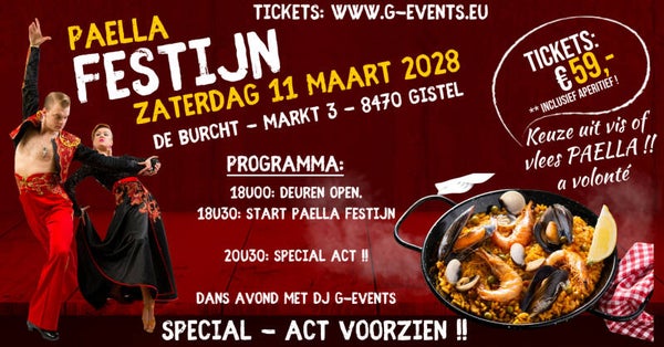 PAELLA VLEES|KIP -2028 - ZONDAG 11 MAART 2028