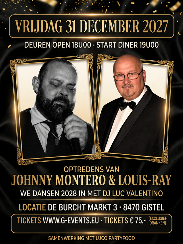VRIJDAG 31 DECEMBER 2027: OUDEJAARSAVOND DINERSHOW
