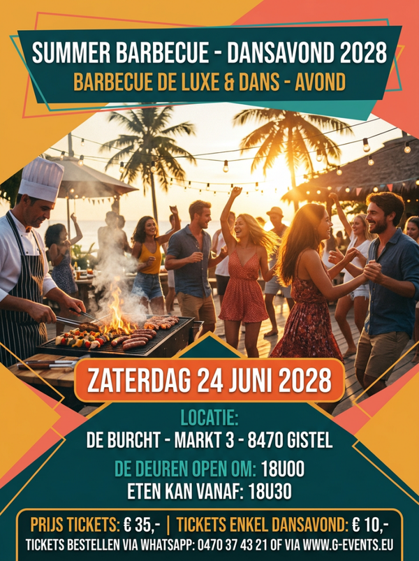 ZATERDAG 24 JUNI 2028:  - SUMMER EDITION + BARBECUE + DANSAVOND