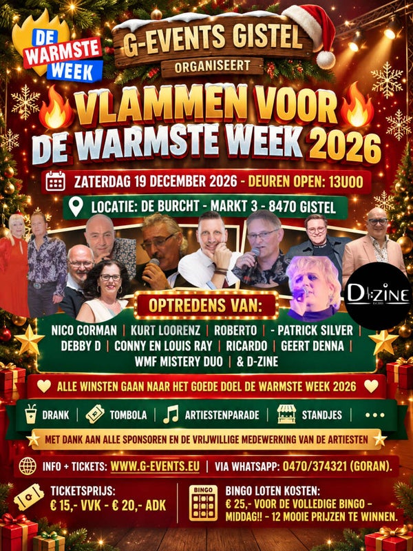 " SHOWDAG TVV WARMSTE WEEK “- ZATERDAG 19 DECEMBER 2026