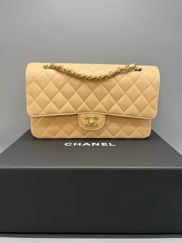CHANEL MEDIUM CLASSIC BEIGE DOUBLE FLAP