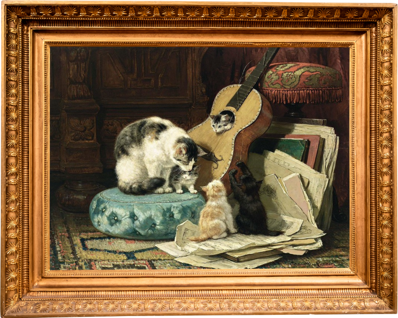 schilderij Henriette Ronner Knip (1821-1909, De muziekles. Vindoré geeft lezingen en workshops over kunst. Niet theratpeutisch maar om te verbinden. Wat doet kunst met jou, wat kun je leren van een ander.