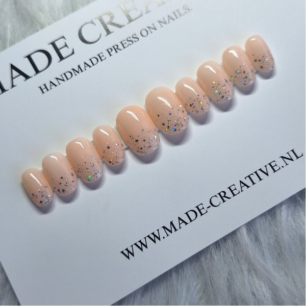 Nude glitter.