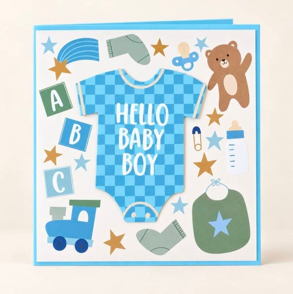 Kaart: "Hello baby boy"