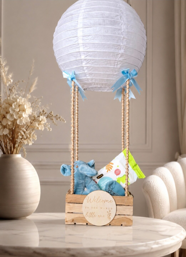Baby basket luchtballon blauw