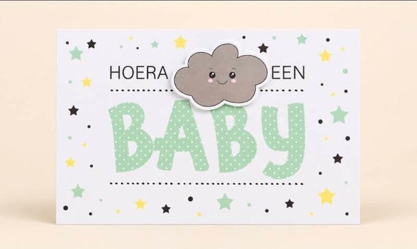 Kaart: "Hoera een baby"