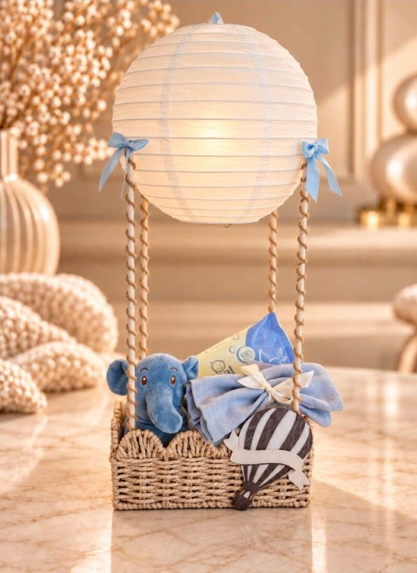 Luchtballon basket jongen met of zonder lichtje