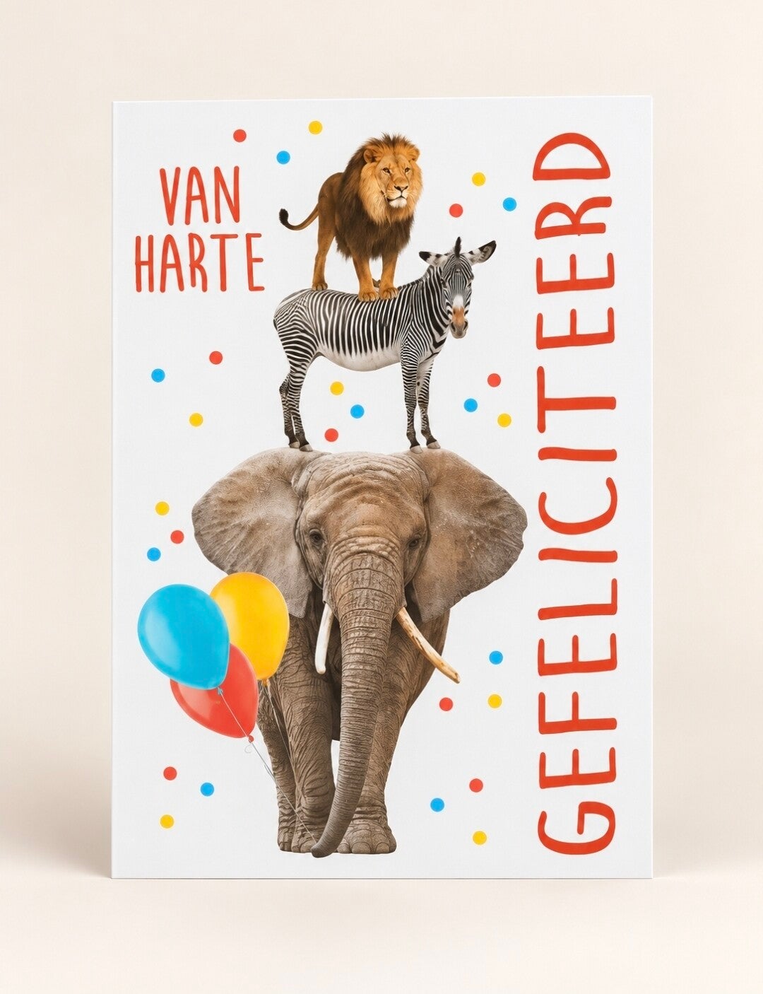 Kaart: "van harte gefeliciteerd"