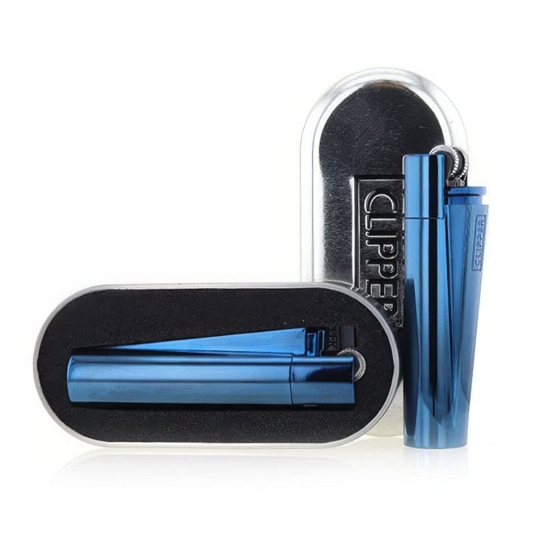 Blue metal Clipper aansteker