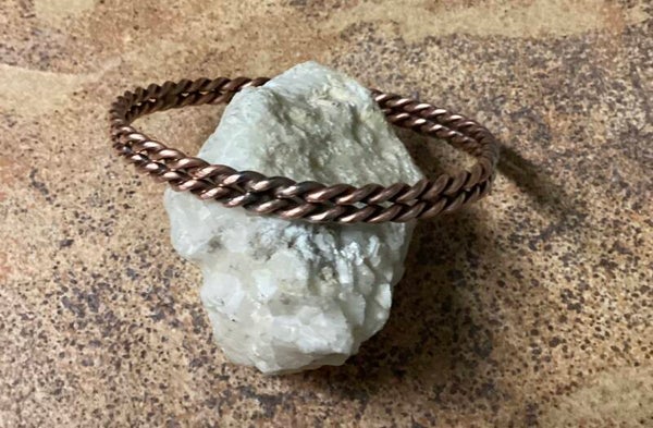 2 draads gedraaid koperen tensorarmband