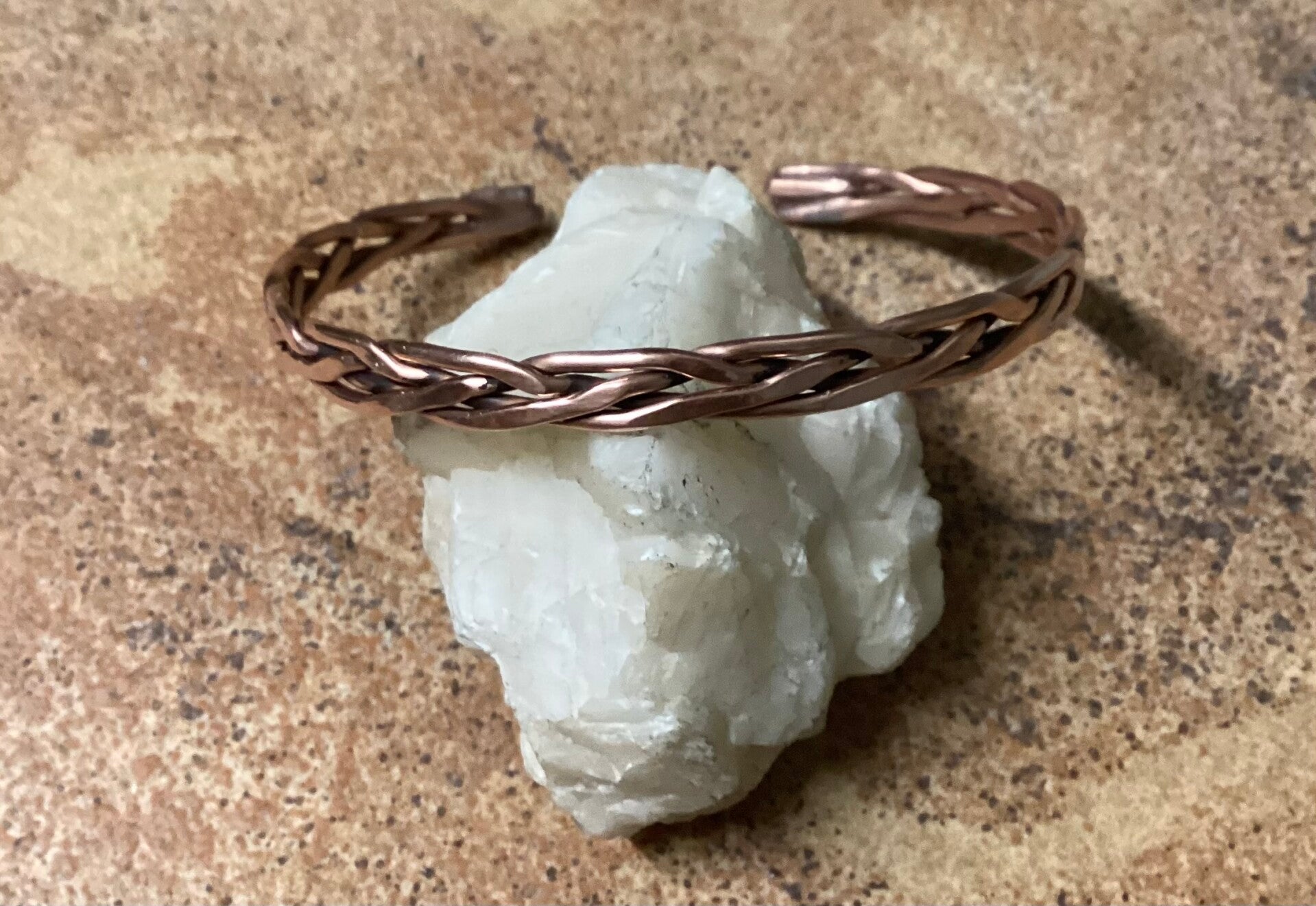 Indian vlecht, 3 draads koperen armband (vlecht collectie)
