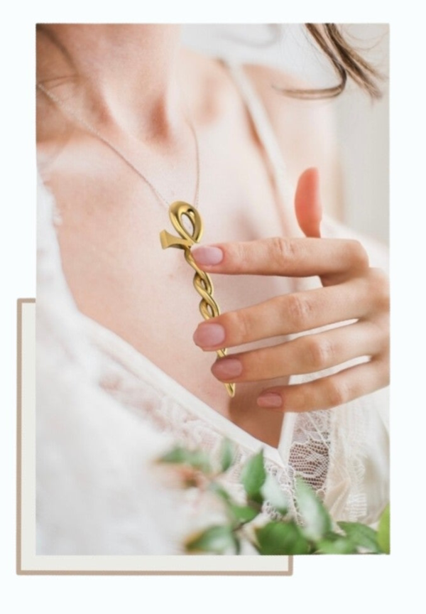 Ankh Sacred Pendant    Gold 8CM