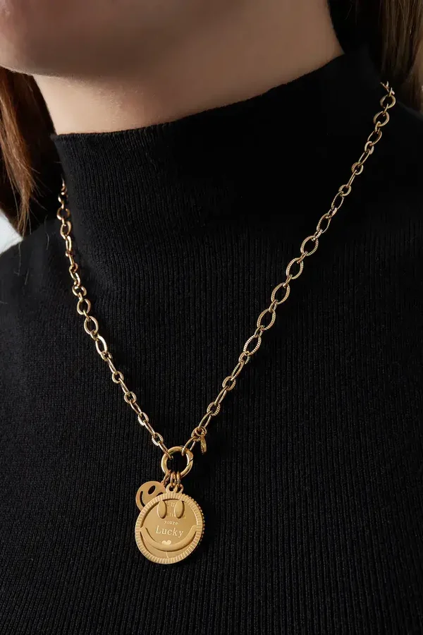 Funky smile ketting - goud