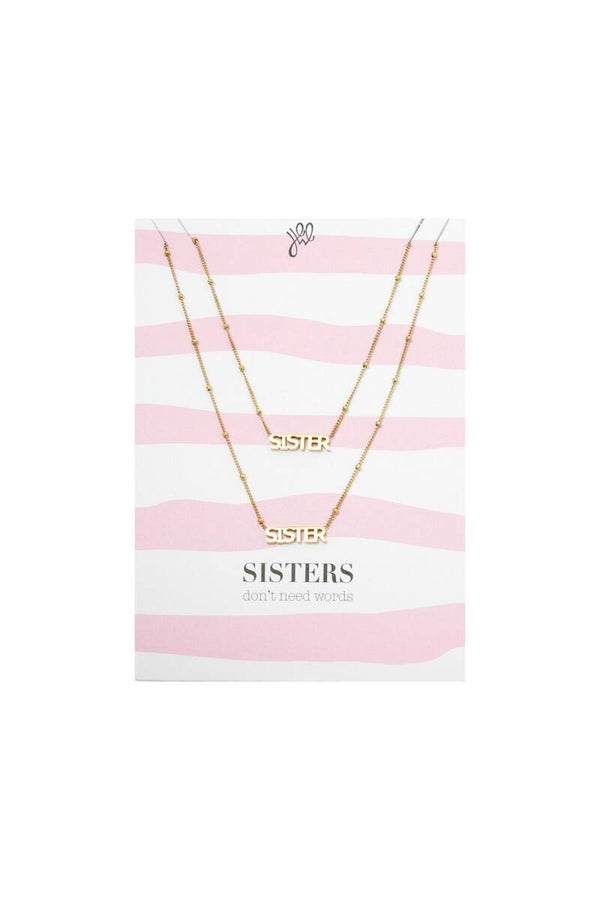 Ketting Sisters Don't Need Words Goud Stainless Steel